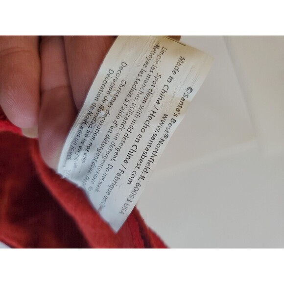 Classic Plaid Christmas Stocking Red W/ Corduroy Detail Festive Country Decor - Picture 6 of 7